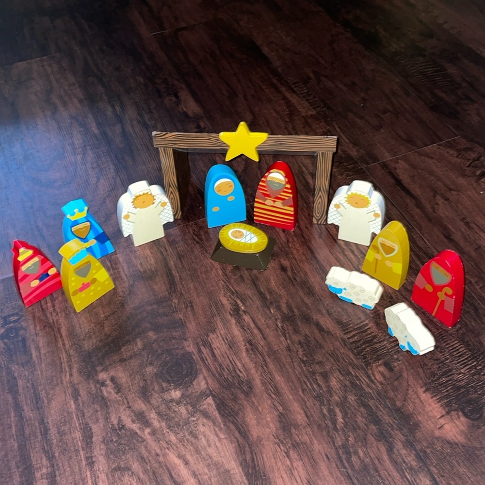 🎄Christmas Wooden Nativity Scene 14 Piece Play set for Babies/Toddlers